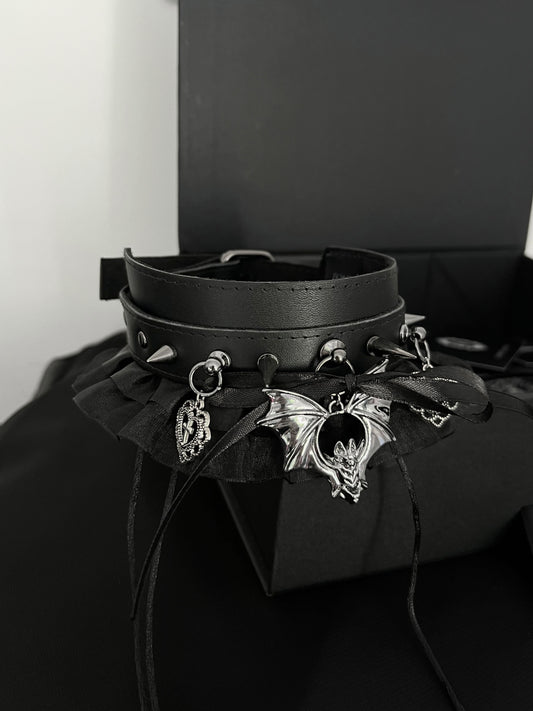 « Damnation » Leather Choker