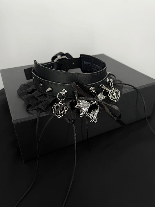 « Damnation » Leather Choker